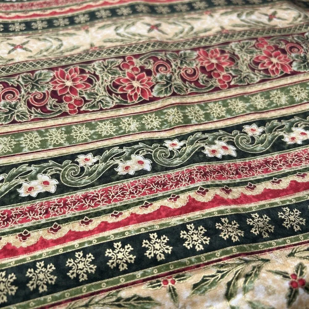 Christmas Memories Cotton Quilting Fabric Judy Hansen Holiday Florals 2 Yards